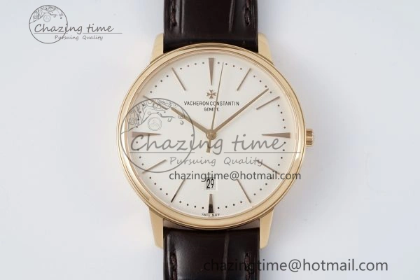 Patrimony Date RG PPF 1:1 Best Edition White Dial on Brown Leather Strap MIYOTA WeatherProof 9893