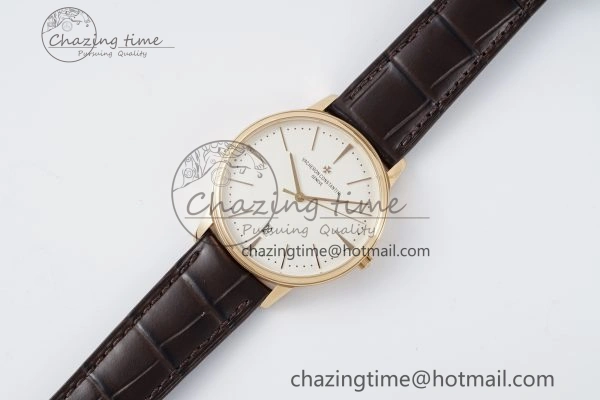 Patrimony Date RG PPF 1:1 Best Edition White Dial on Brown Leather Strap MIYOTA WeatherProof 9893