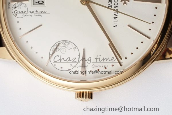 Patrimony Date RG PPF 1:1 Best Edition White Dial on Brown Leather Strap MIYOTA WeatherProof 9893