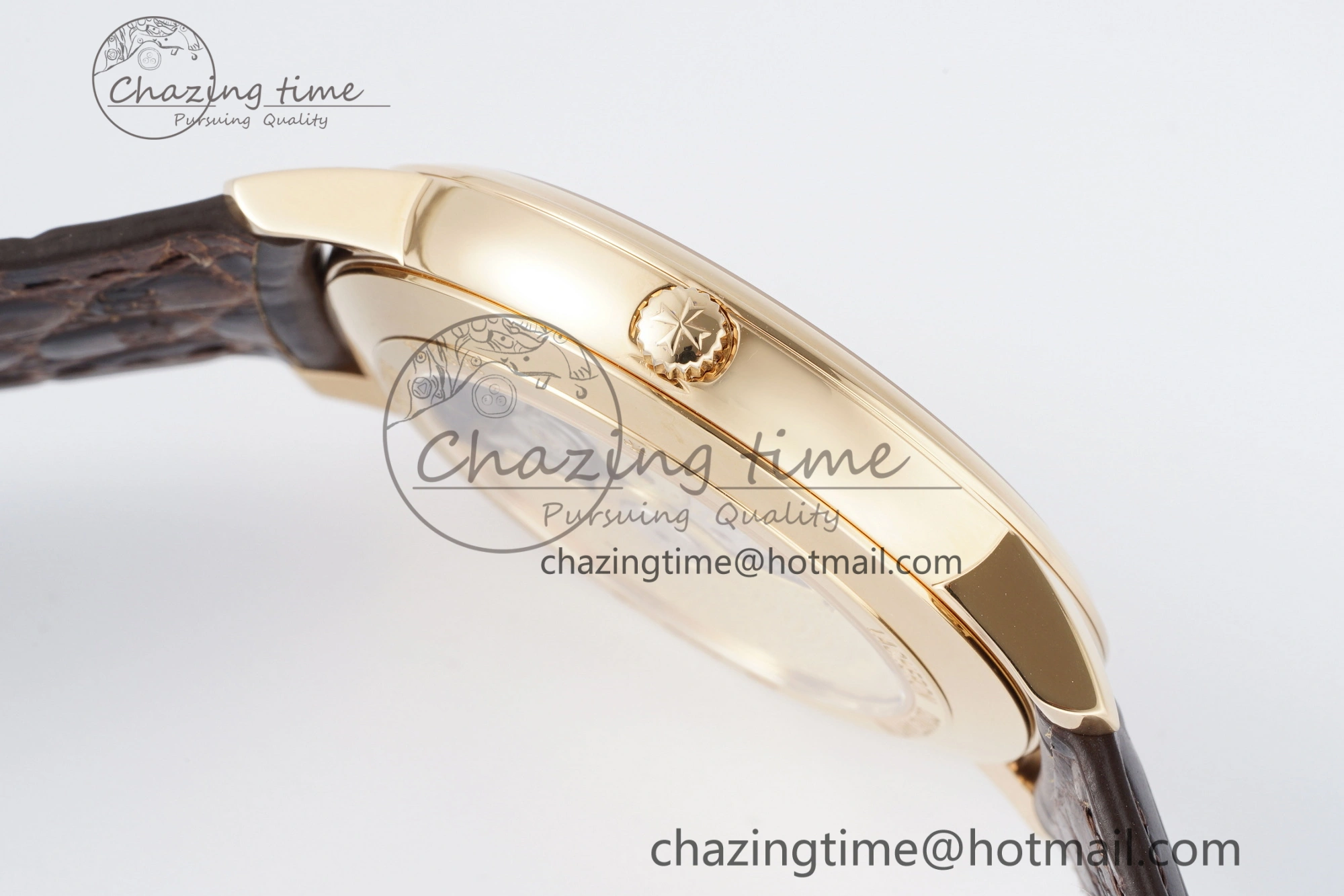 Patrimony Date RG PPF 1:1 Best Edition White Dial on Brown Leather Strap MIYOTA WeatherProof 9893