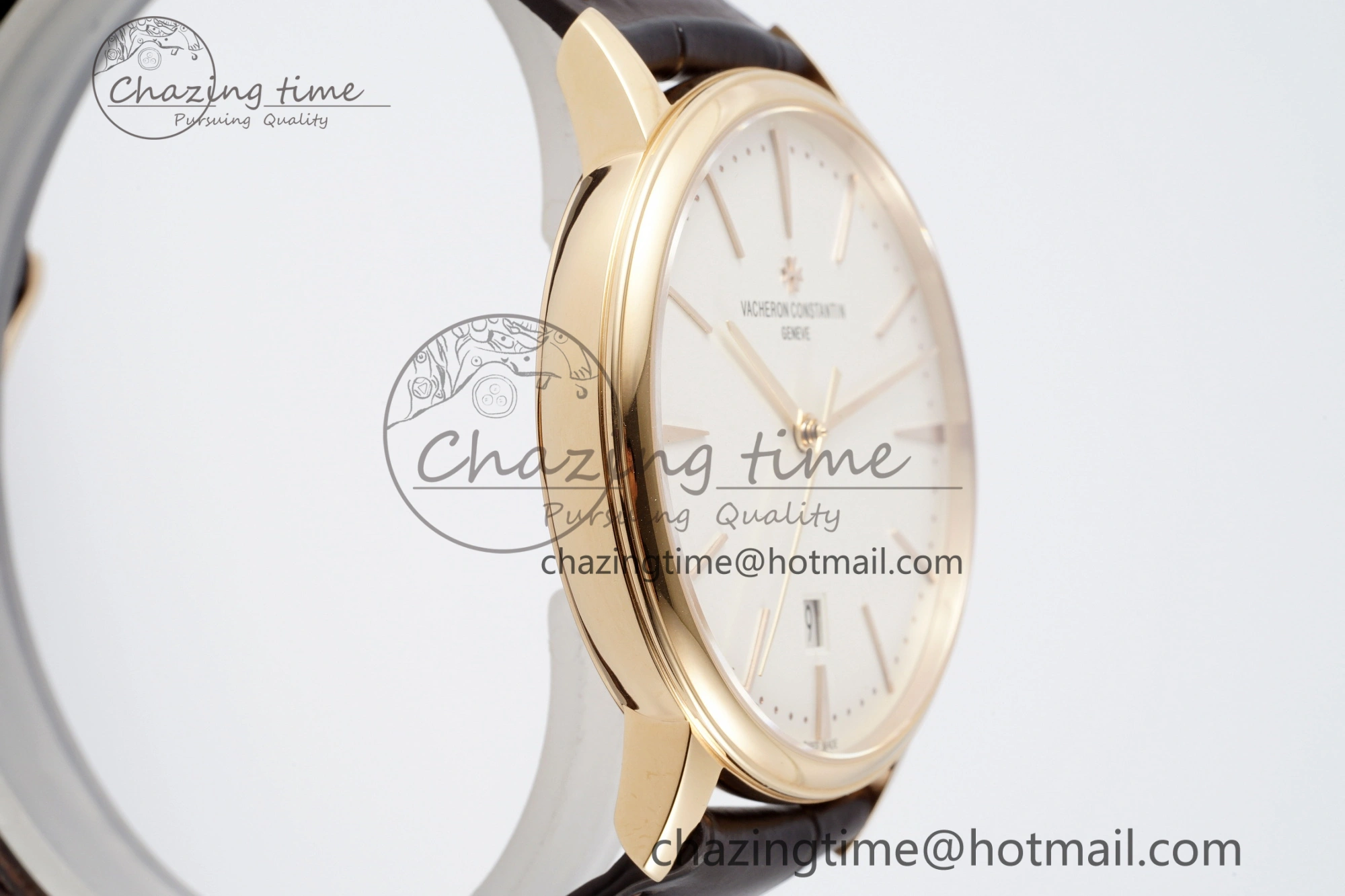 Patrimony Date RG PPF 1:1 Best Edition White Dial on Brown Leather Strap MIYOTA WeatherProof 9893