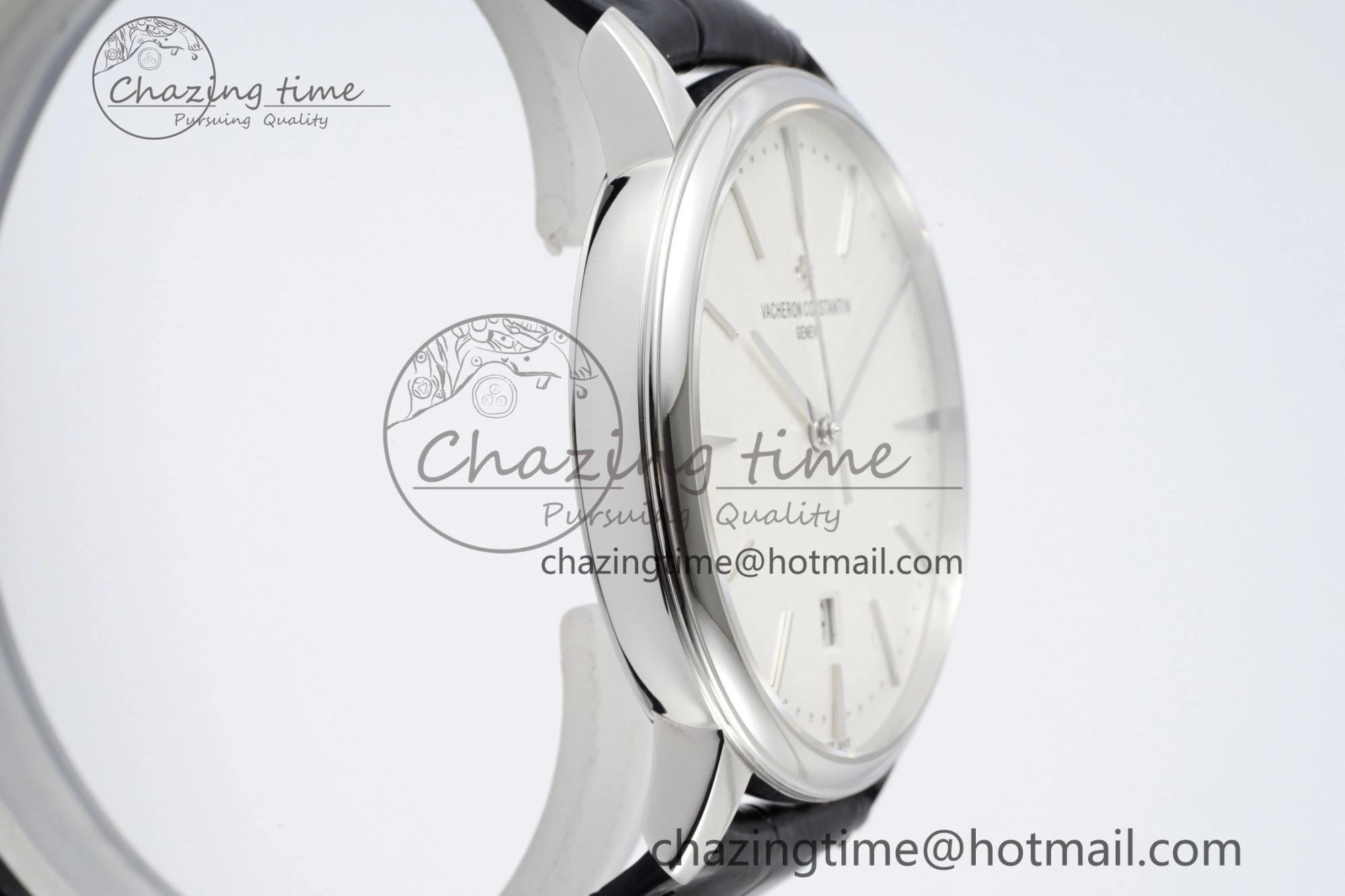 Patrimony Date SS PPF 1:1 Best Edition White Dial on Black Leather Strap MIYOTA Upgraded 9889