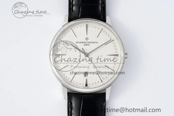 Patrimony Date SS PPF 1:1 Best Edition White Dial on Black Leather Strap MIYOTA Upgraded 9889