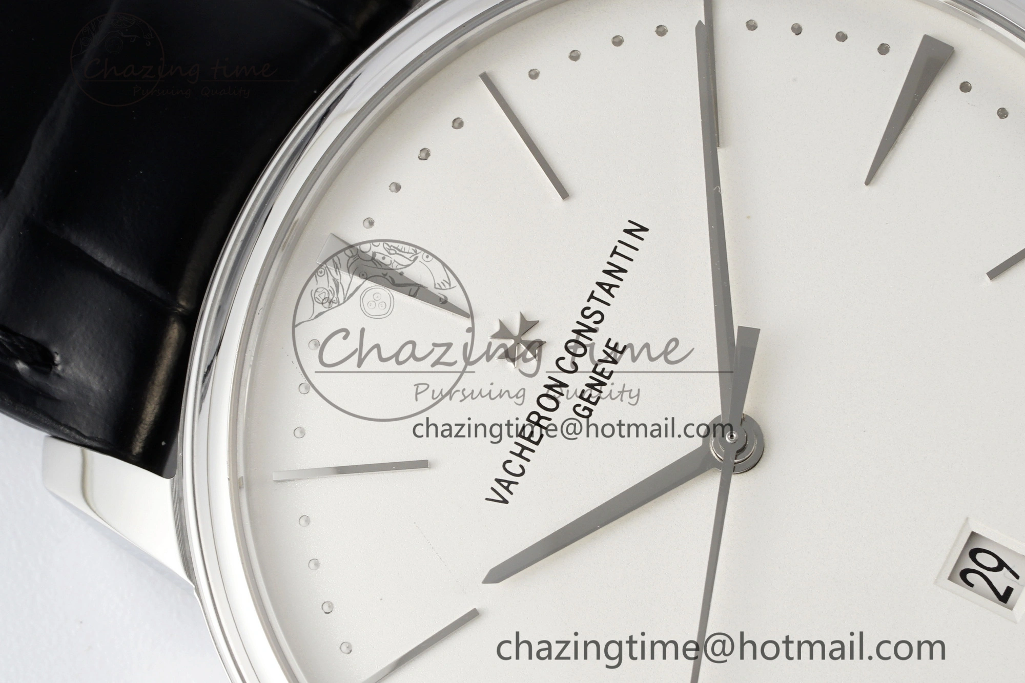 Patrimony Date SS PPF 1:1 Best Edition White Dial on Black Leather Strap MIYOTA Upgraded 9889