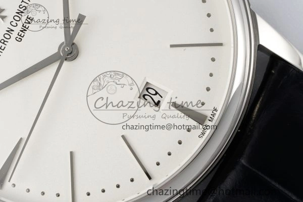 Patrimony Date SS PPF 1:1 Best Edition White Dial on Black Leather Strap MIYOTA Upgraded 9889
