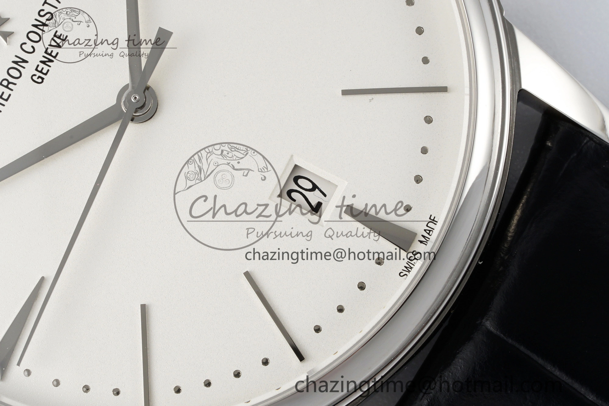 Patrimony Date SS PPF 1:1 Best Edition White Dial on Black Leather Strap MIYOTA Upgraded 9889