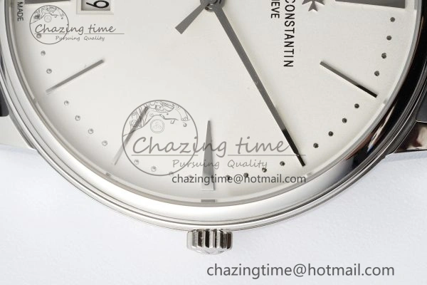 Patrimony Date SS PPF 1:1 Best Edition White Dial on Black Leather Strap MIYOTA Upgraded 9889