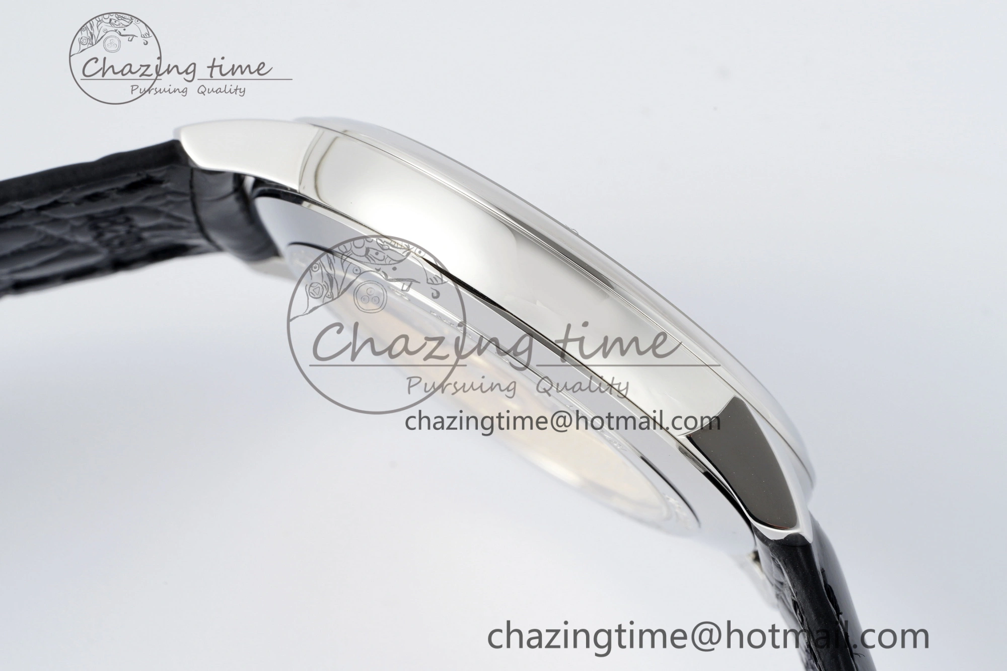 Patrimony Date SS PPF 1:1 Best Edition White Dial on Black Leather Strap MIYOTA Upgraded 9889