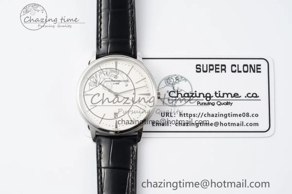 Patrimony Date SS PPF 1:1 Best Edition White Dial on Black Leather Strap MIYOTA Upgraded 9889