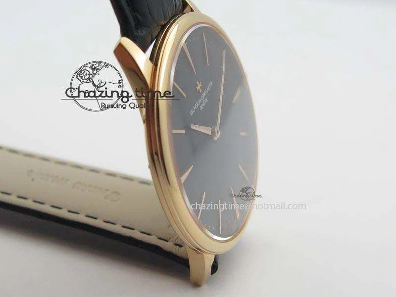 HighQuality Patrimony RG Best Edition Black Dial On Black Leather Strap Swiss Ref. 9996