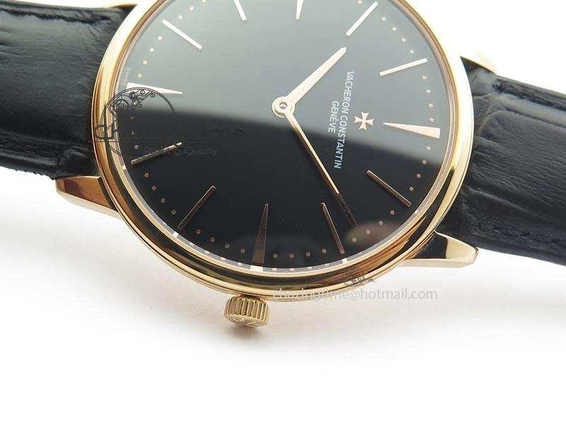 HighQuality Patrimony RG Best Edition Black Dial On Black Leather Strap Swiss Ref. 9996