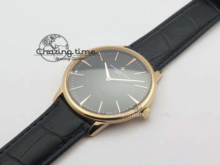 HighQuality Patrimony RG Best Edition Black Dial On Black Leather Strap Swiss Ref. 9996