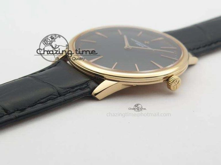 HighQuality Patrimony RG Best Edition Black Dial On Black Leather Strap Swiss Ref. 9996