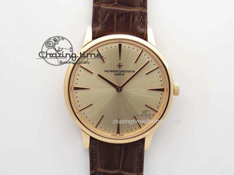 Bright Patrimony RG Best Edition Gold Dial On Brown Leather Strap Swiss Ref. 9997