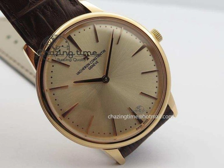 Bright Patrimony RG Best Edition Gold Dial On Brown Leather Strap Swiss Ref. 9997