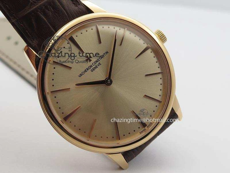 Bright Patrimony RG Best Edition Gold Dial On Brown Leather Strap Swiss Ref. 9997