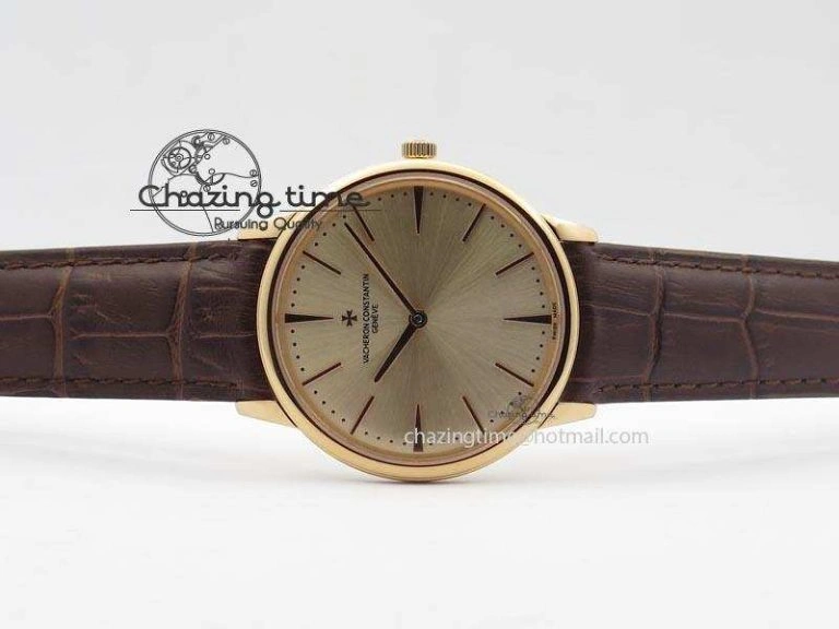 Bright Patrimony RG Best Edition Gold Dial On Brown Leather Strap Swiss Ref. 9997