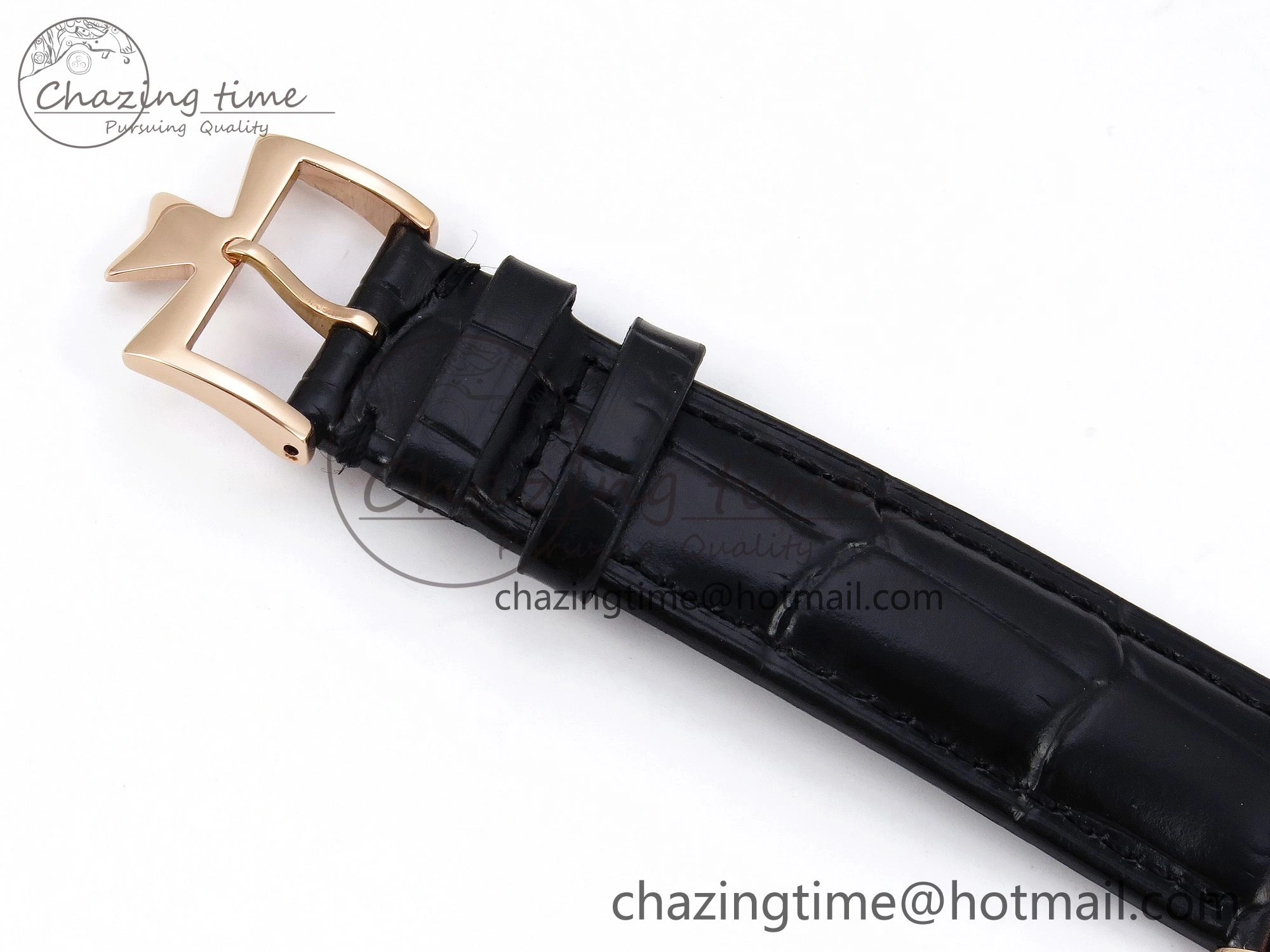 Chic Patrimony RG KZF Best Edition Black Dial on Black Leather Strap MIYOTA 9855