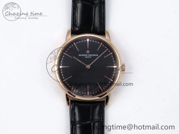 Chic Patrimony RG KZF Best Edition Black Dial on Black Leather Strap MIYOTA 9855