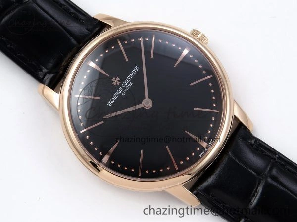 Chic Patrimony RG KZF Best Edition Black Dial on Black Leather Strap MIYOTA 9855