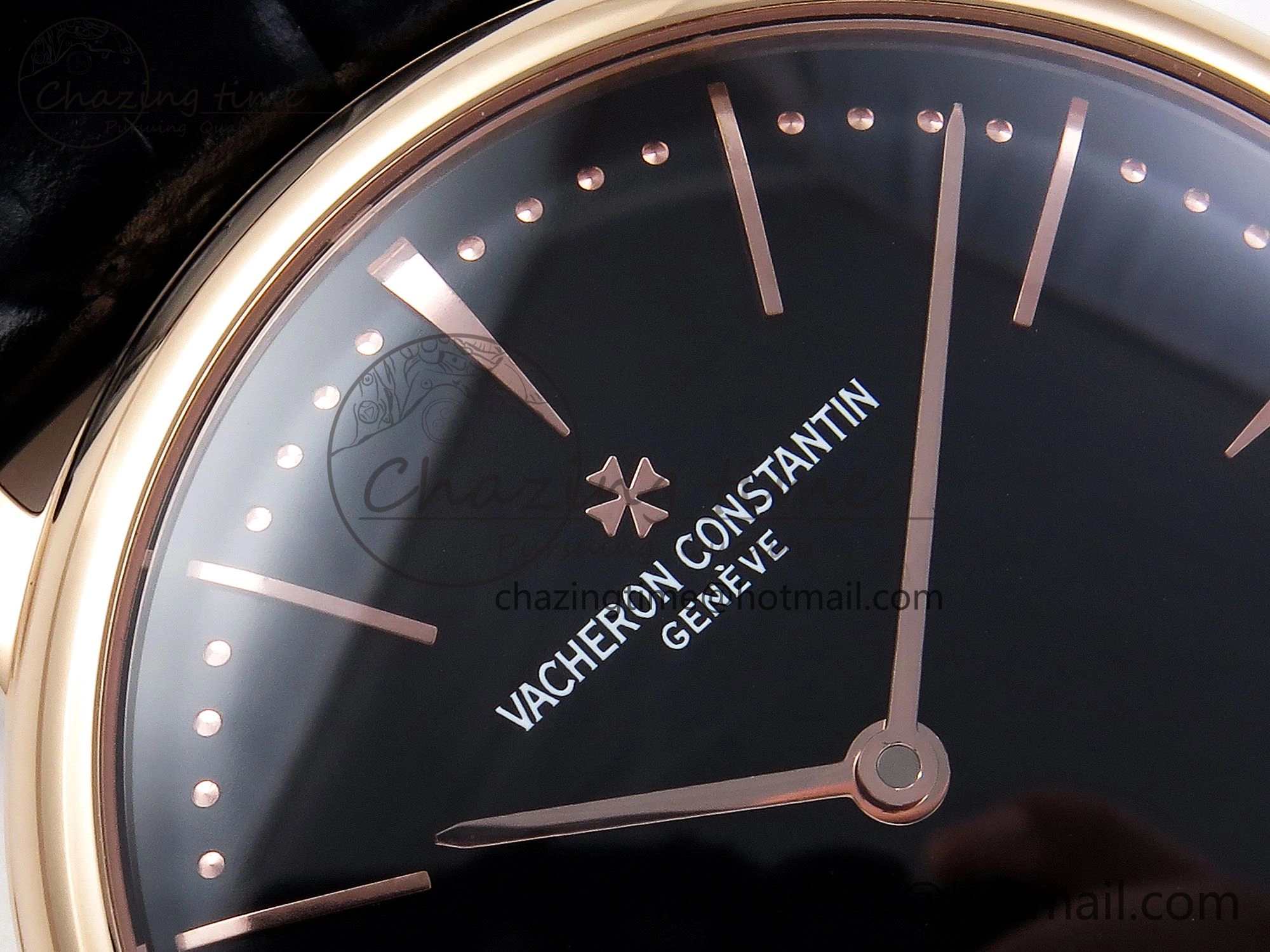 Chic Patrimony RG KZF Best Edition Black Dial on Black Leather Strap MIYOTA 9855