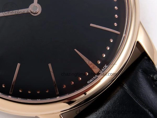 Chic Patrimony RG KZF Best Edition Black Dial on Black Leather Strap MIYOTA 9855