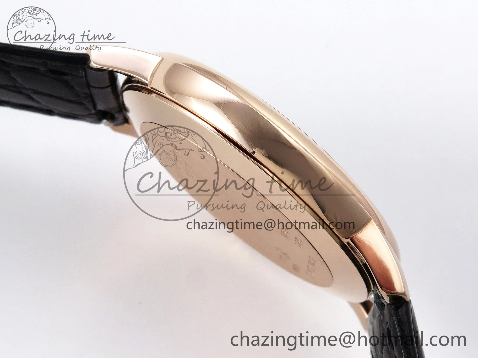 Chic Patrimony RG KZF Best Edition Black Dial on Black Leather Strap MIYOTA 9855