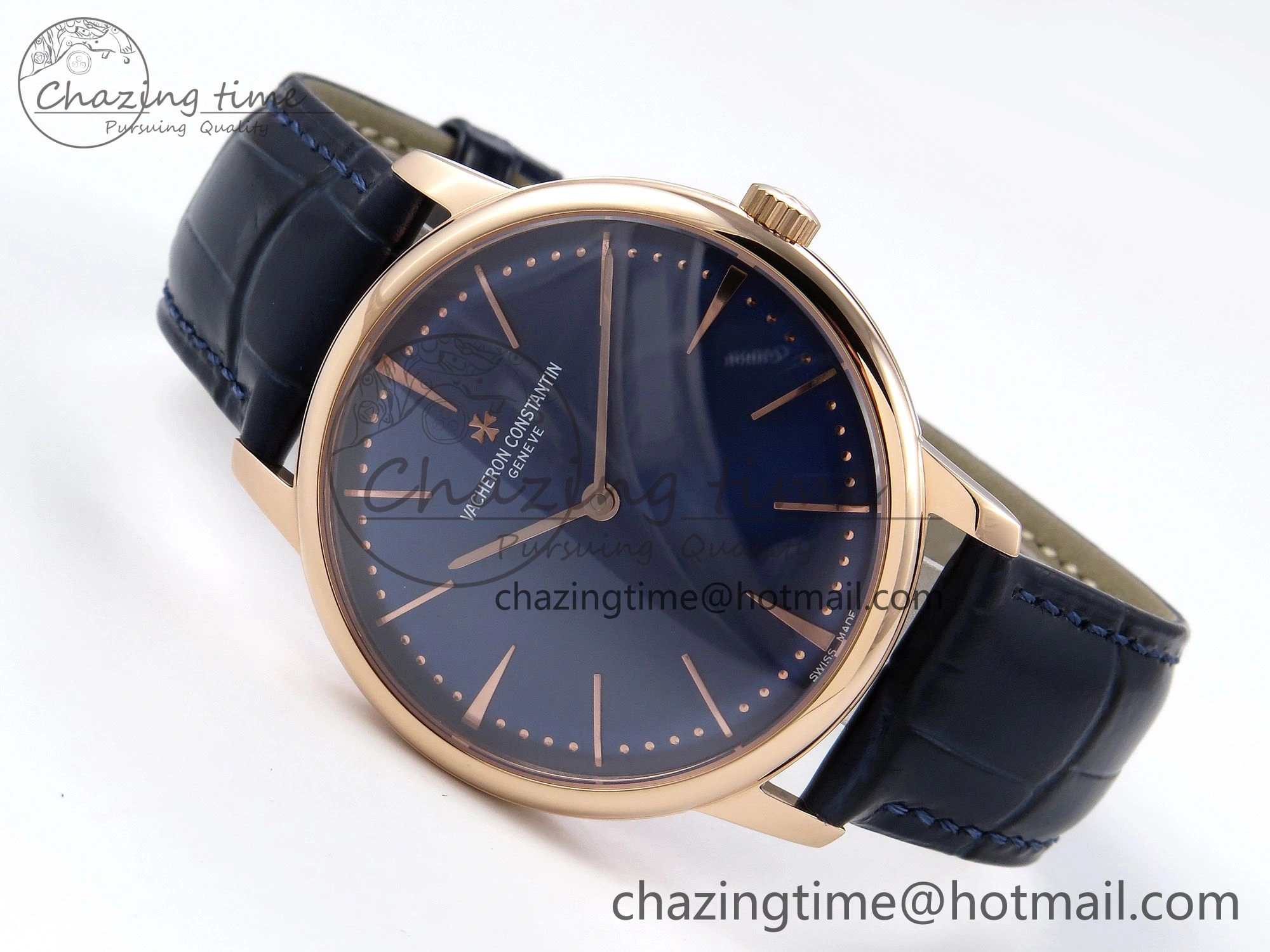 Patrimony RG KZF Best Edition Blue Dial on Blue Leather Strap MIYOTA WellDesigned 9860
