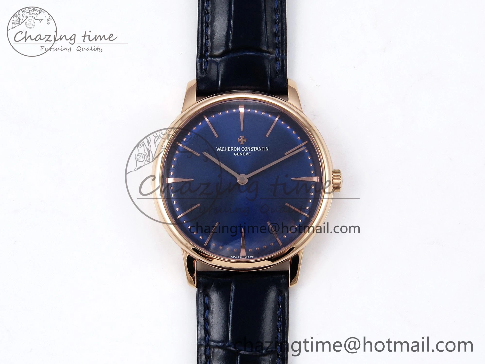 Patrimony RG KZF Best Edition Blue Dial on Blue Leather Strap MIYOTA WellDesigned 9860