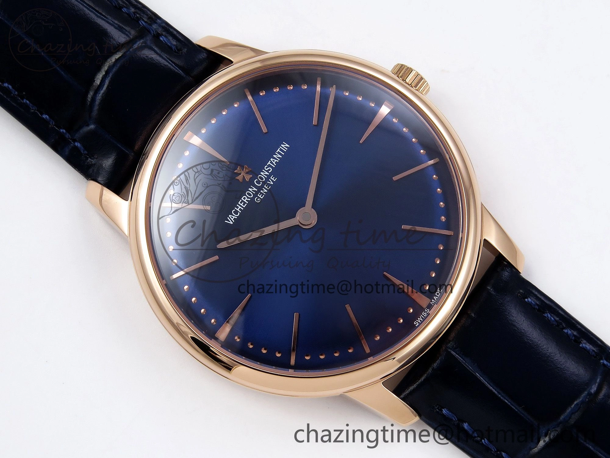 Patrimony RG KZF Best Edition Blue Dial on Blue Leather Strap MIYOTA WellDesigned 9860