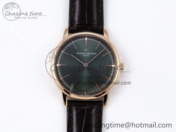 Patrimony RG KZF Best Edition Green Dial on Brown Leather Strap MIYOTA Fashionable 9857