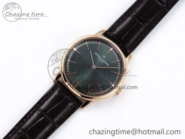 Patrimony RG KZF Best Edition Green Dial on Brown Leather Strap MIYOTA Fashionable 9857