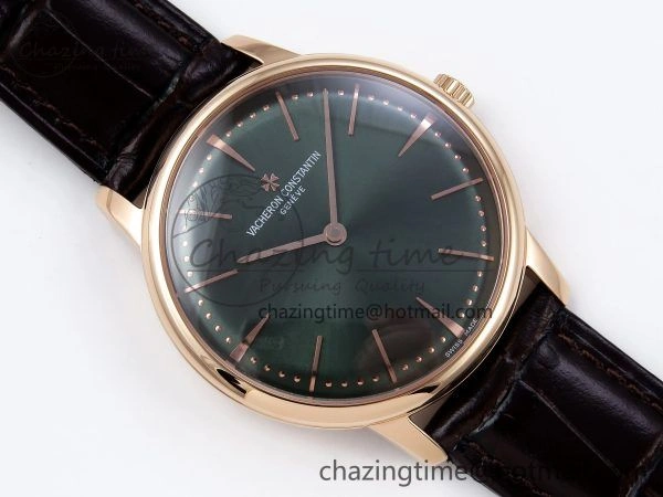 Patrimony RG KZF Best Edition Green Dial on Brown Leather Strap MIYOTA Fashionable 9857