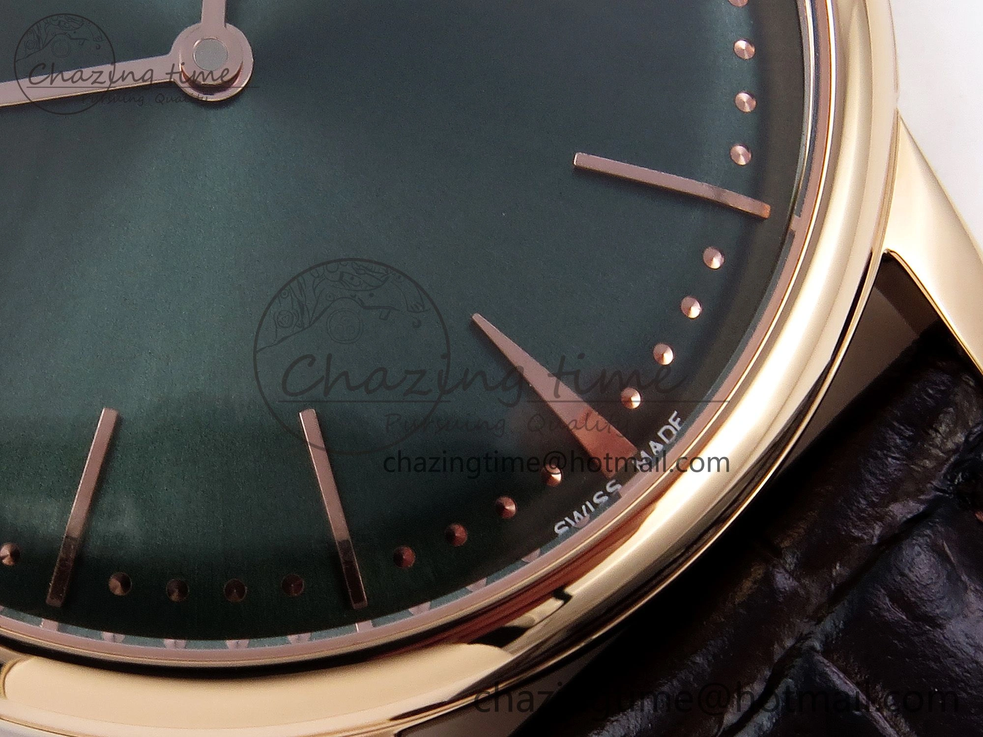 Patrimony RG KZF Best Edition Green Dial on Brown Leather Strap MIYOTA Fashionable 9857
