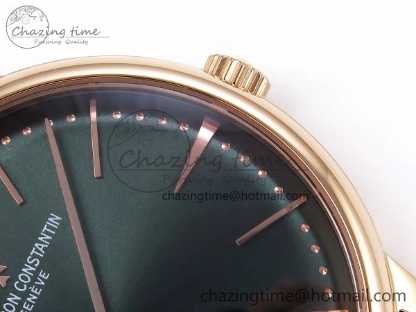 Patrimony RG KZF Best Edition Green Dial on Brown Leather Strap MIYOTA Fashionable 9857