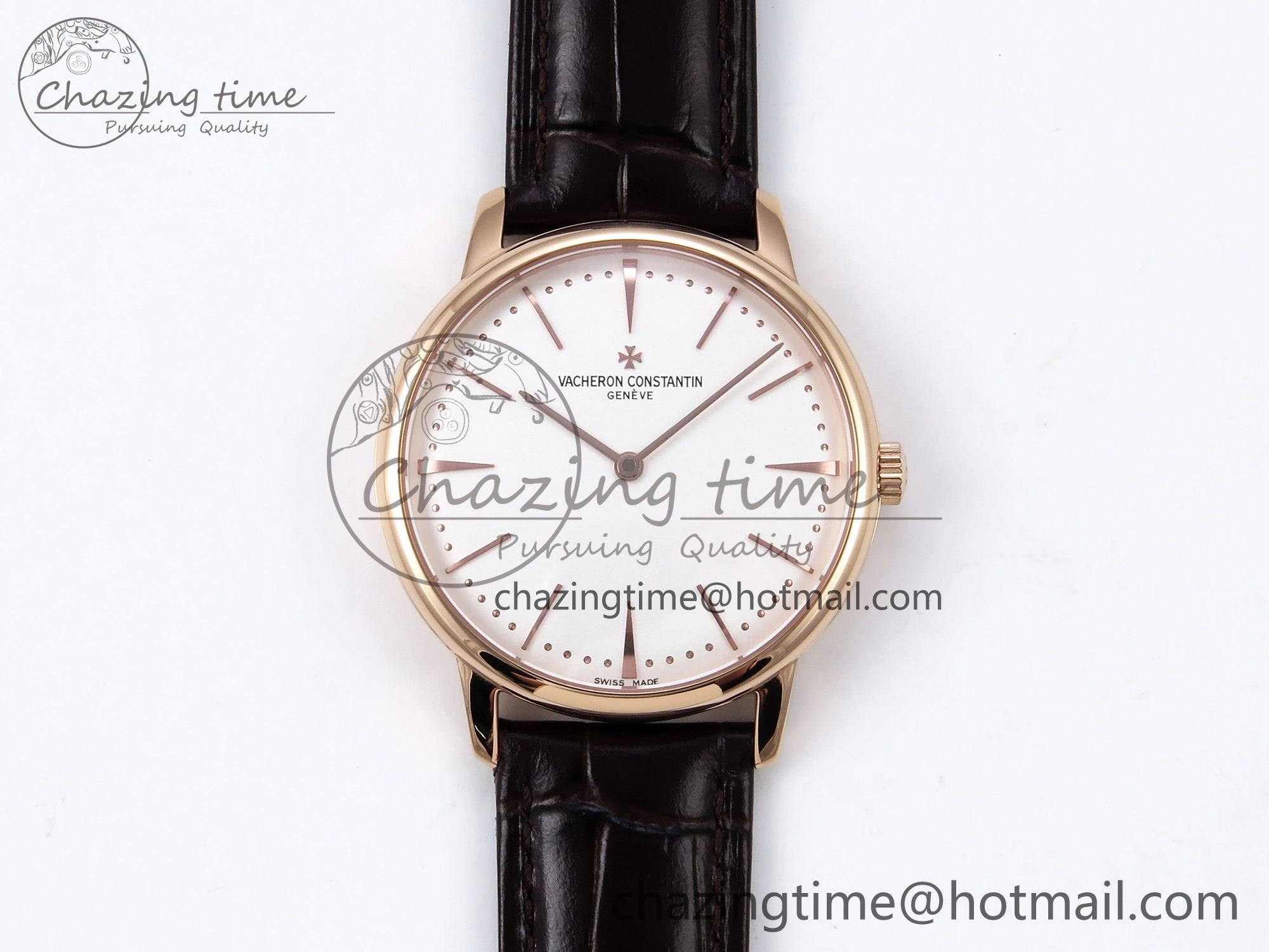 Patrimony RG KZF Best Edition White Dial on Brown Leather Strap MIYOTA FreshLook 9856