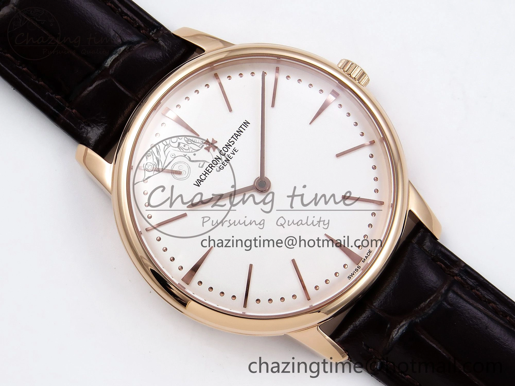 Patrimony RG KZF Best Edition White Dial on Brown Leather Strap MIYOTA FreshLook 9856