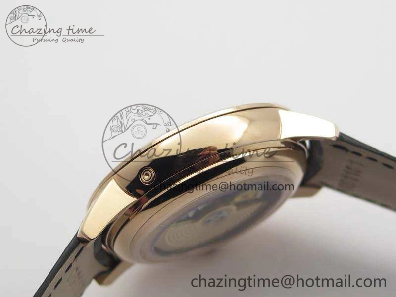 Patrimony Retrograde Date MoonPhase RG GS Best Edition Black Dial On Leather Strap A Durable 9975
