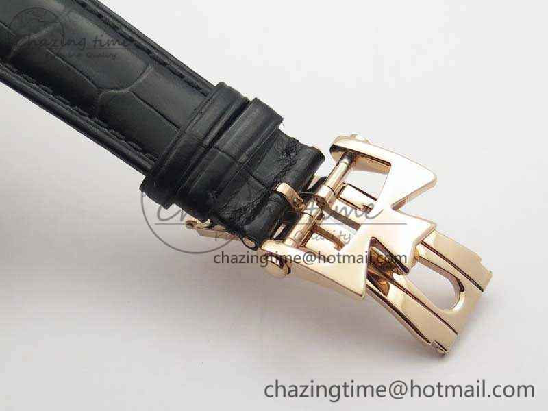 Patrimony Retrograde Date MoonPhase RG GS Best Edition Black Dial On Leather Strap A Durable 9975