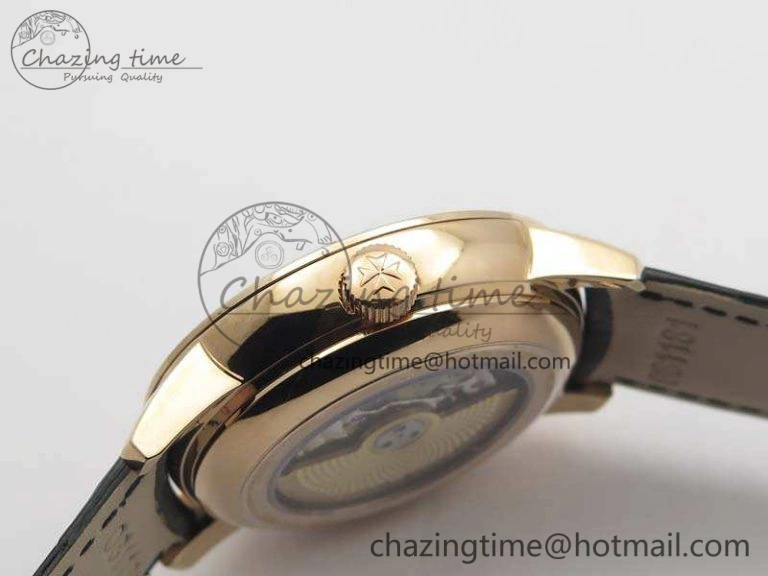 Patrimony Retrograde Date MoonPhase RG GS Best Edition Black Dial On Leather Strap A Durable 9975