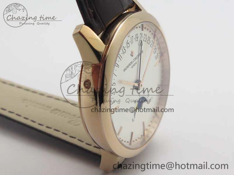 Patrimony Retrograde Date MoonPhase RG GS Best Edition White Dial On Leather Strap A HighQuality 9976