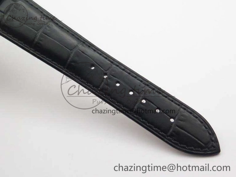 Patrimony Retrograde Date MoonPhase SS GS Best Edition Black Dial On Leather Strap A Flexible 9971