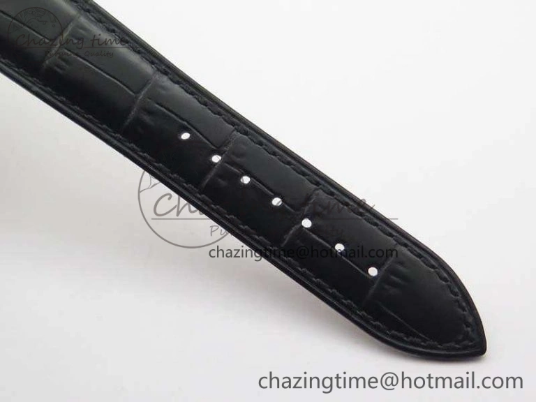 EasyCare Patrimony Retrograde Date MoonPhase YG GS Best Edition Black Dial On Leather Strap A 9973
