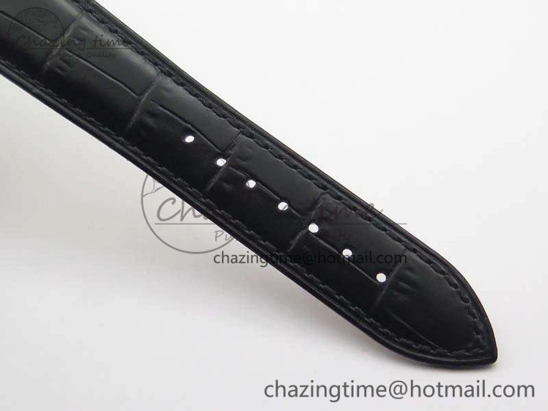 EasyCare Patrimony Retrograde Date MoonPhase YG GS Best Edition Black Dial On Leather Strap A 9973