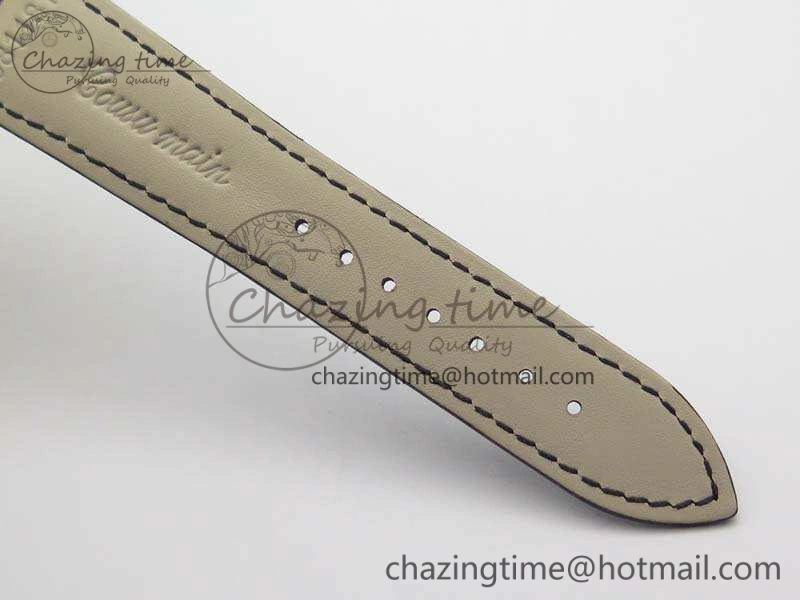 EasyCare Patrimony Retrograde Date MoonPhase YG GS Best Edition Black Dial On Leather Strap A 9973