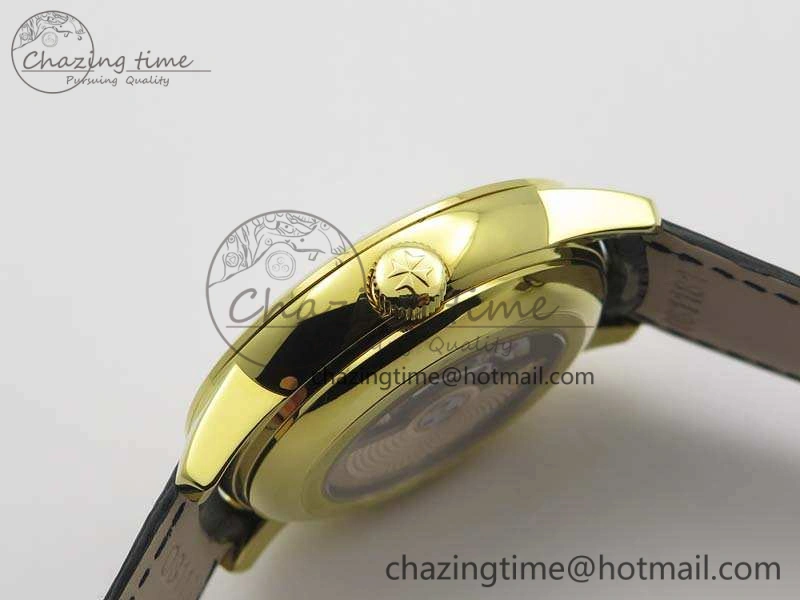 FreshLook Patrimony Retrograde Date MoonPhase YG GS Best Edition White Dial On Leather Strap A 9974