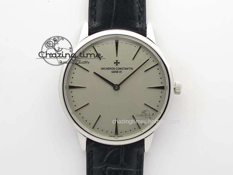 Patrimony SS Best Edition Gray Dial On Black Leather Strap Swiss Ref. Youthful 9995