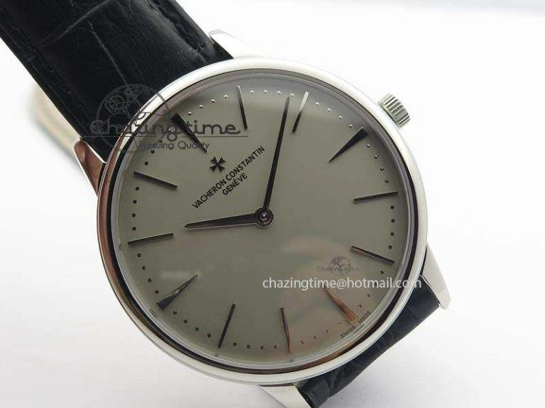 Patrimony SS Best Edition Gray Dial On Black Leather Strap Swiss Ref. Youthful 9995