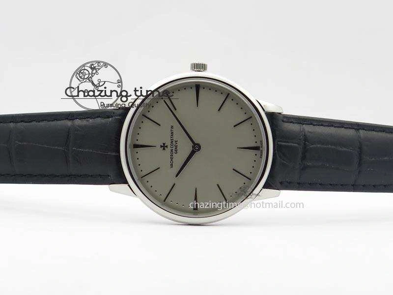 Patrimony SS Best Edition Gray Dial On Black Leather Strap Swiss Ref. Youthful 9995