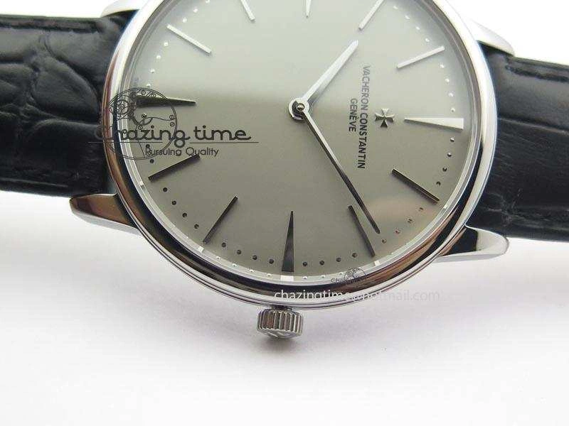 Patrimony SS Best Edition Gray Dial On Black Leather Strap Swiss Ref. Youthful 9995